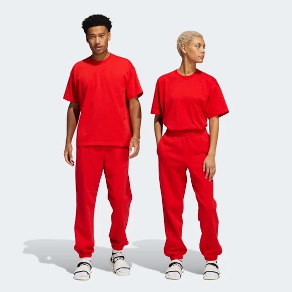 adidas x Pharrell Williams Basics Sweat Pants Red - Picture 2 of 5